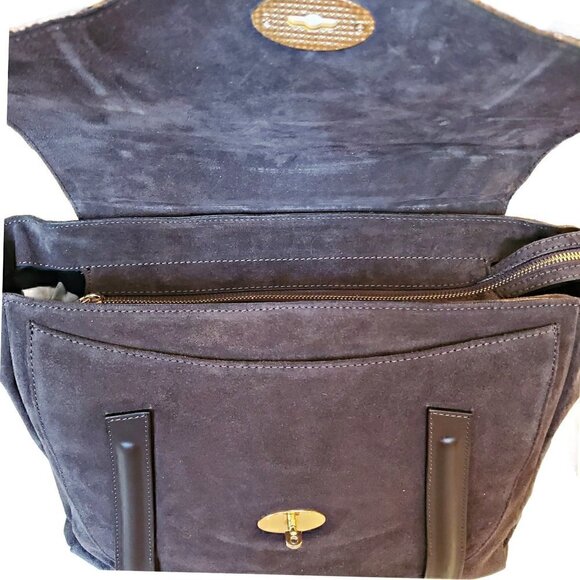 Cuir Rose Italy Genuine Leather Shoulder Messenger Bag, Brown Leather Suede Bag - Picture 7 of 8